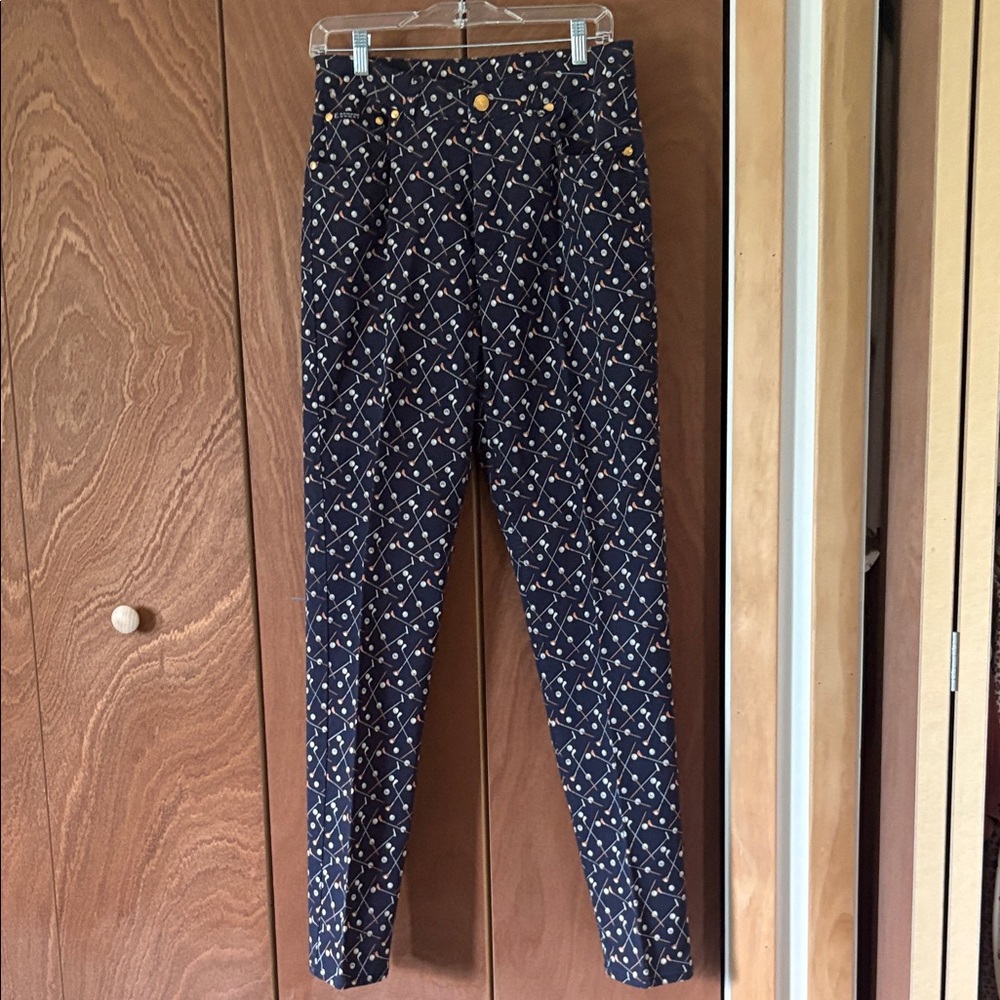 Escada Sport Navy Pants with Golf Ball & Tee Print See Matching Jacket Listing